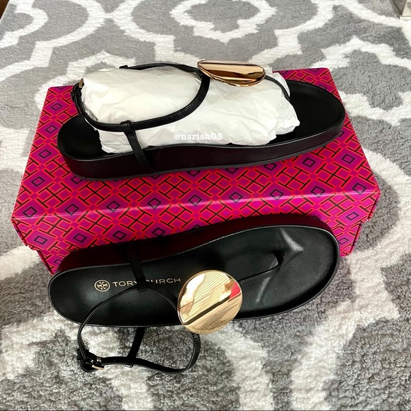 ☀️NWT☀️TORY BURCH Patos Sandals Black 7 - Picture 6 of 11